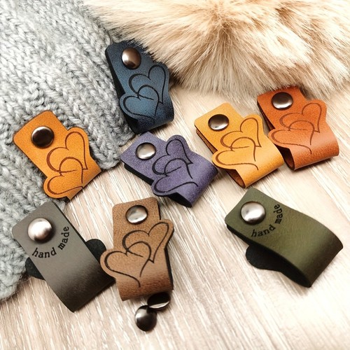 Kunstleder labels handmade - 5,